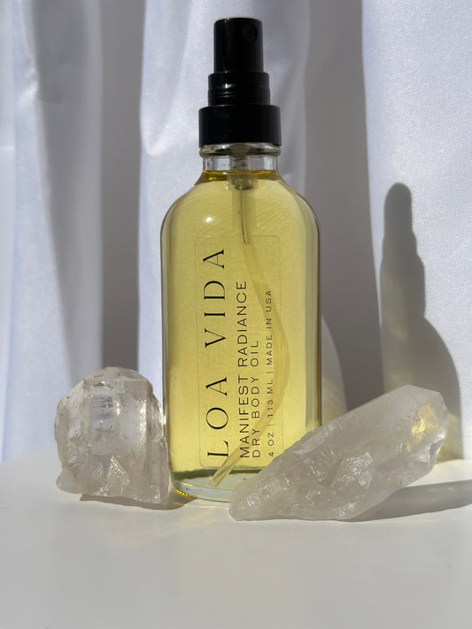 Manifest Radiance Hydrating Dry Body Oil | Botanical Concentrate| Fast-Absorbing Glow Mist 4oz